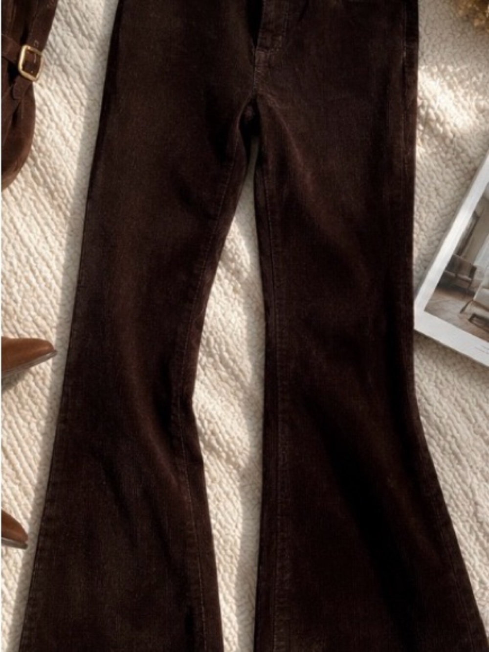 LOFT Brown Corduroy Bootcut Pants Size 8 Stretch Mid Rise Fall Classic - Picture 5 of 6